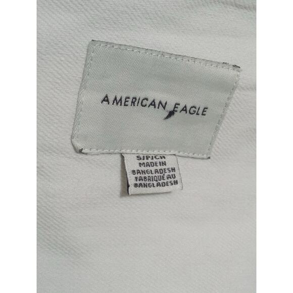 American Eagle Women’s Button Up Shacket Oversized Cream White Denim Size S - Picture 5 of 12